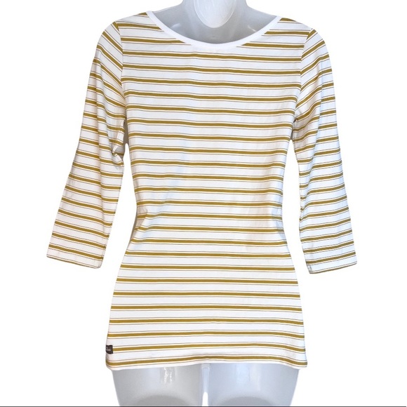 Matilda Jane Sunny Boatneck Tee Striped w/ Gingham Buttons Size Small - Picture 7 of 8
